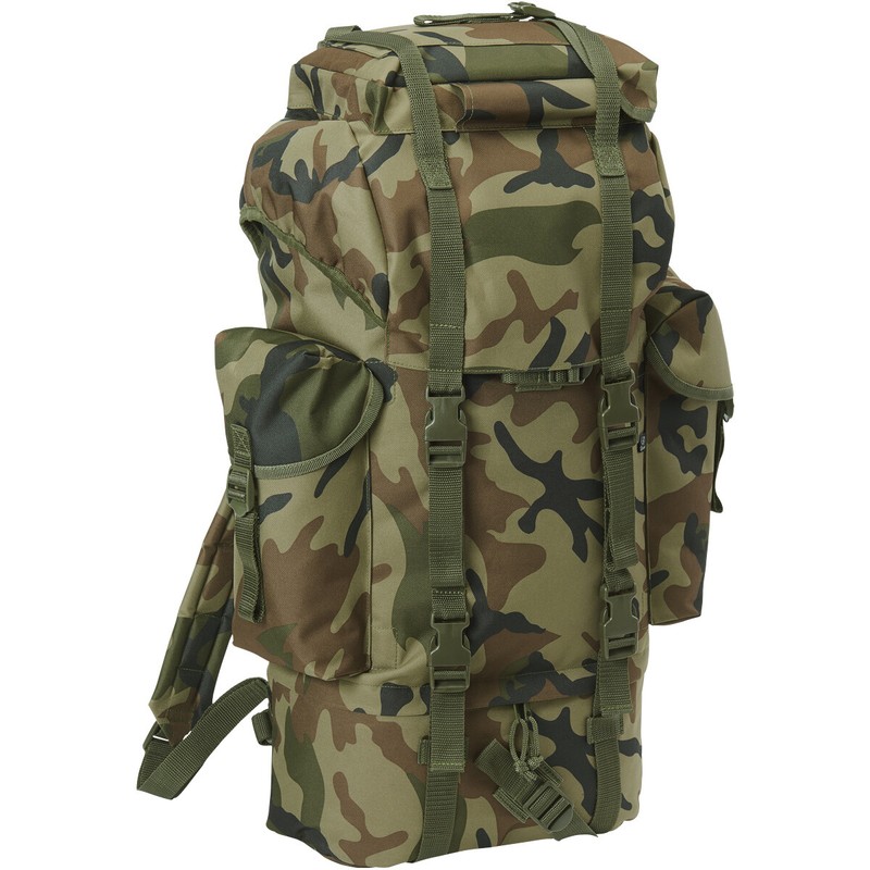 Brandit BW Combat Backpack Military Hunting 65L Tactical Rucksack Woodland Camo