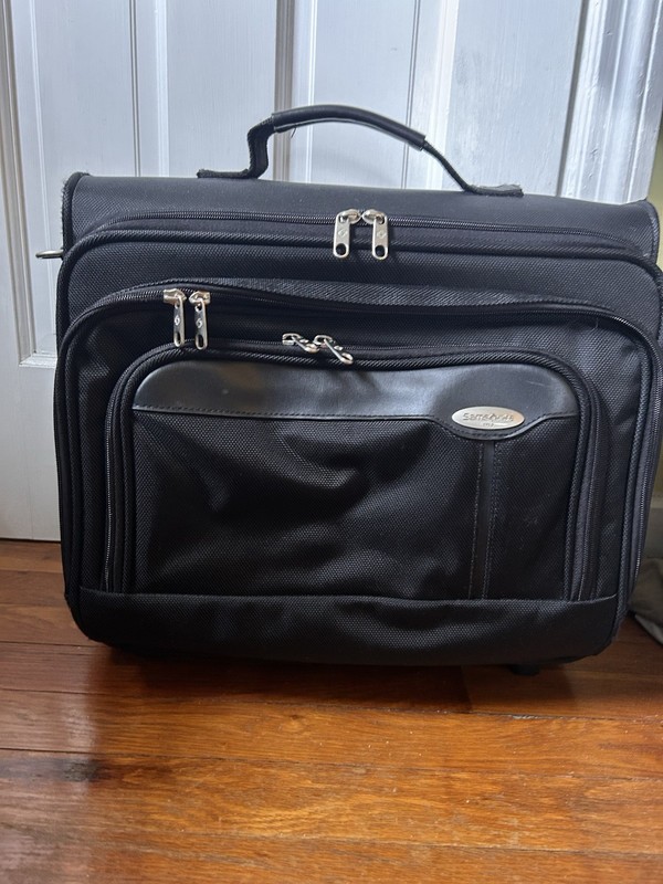 Samsonite Computer Travel Bag Wheels Adjustable Handle Black Excellent Condit
