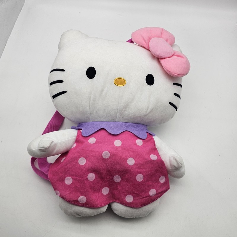 Hello Kitty Pink 19″ Plush Backpack Soft Case Adjustable Straps Girls Kids