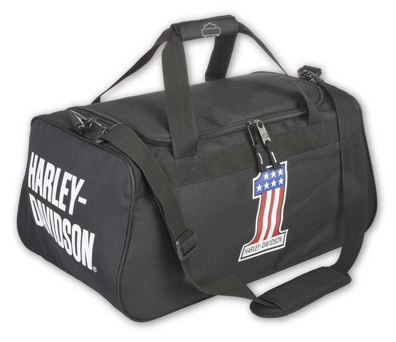 Harley-Davidson #1 RWB Logo Sports Duffel Bag w/ Strap – Black 99418-NUMBER1