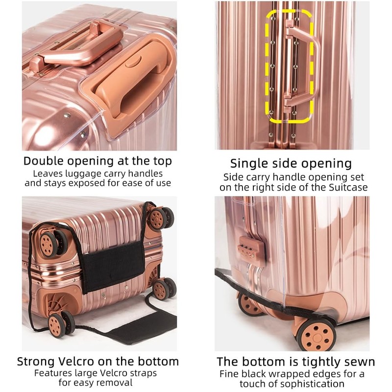 Veki Clear Suitcase Cover PVC Protector with Zip, Waterproof Transparent Lugg... gallery