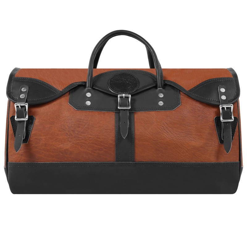 Duluth Pack Bison Leather Sportsmans Duffel Bag, Black Trim