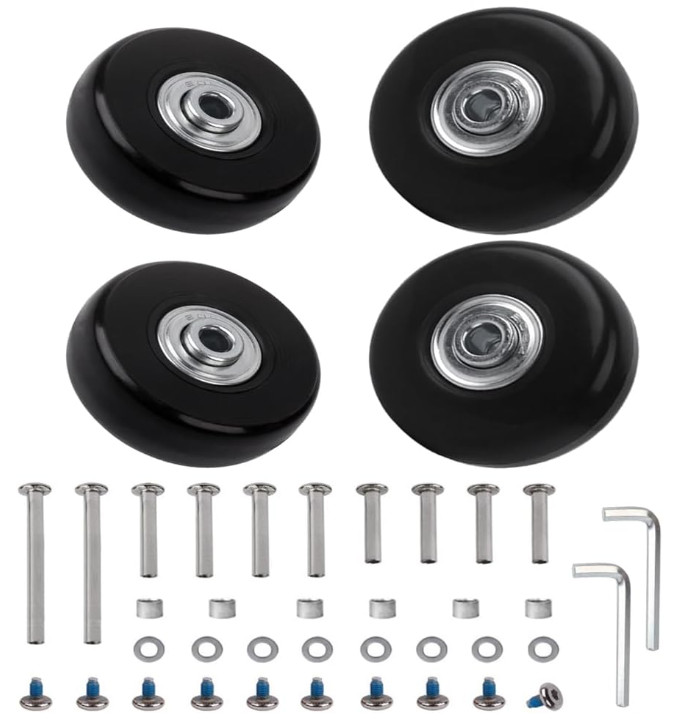 Luggage Suitcase Replacement Wheels Set Suitcase Spinner Wheels 4Pcs PU Bearing
