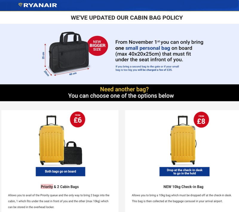 Ryanair Cabin Bag Under Seat Baggage 40x25x20cm Luggage Carry On Travel Holdall gallery