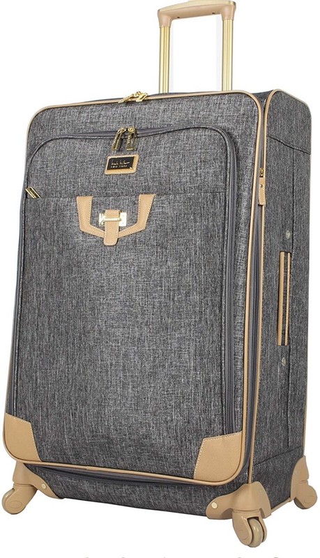 Nicole Miller Softside Expandable lightweight suitcase Set, 3PC, Paige Silver gallery