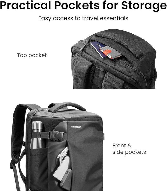 Travel Backpack 40L, TSA Friendly Flight Approved Carry-On Luggage Hand Water-Re gallery