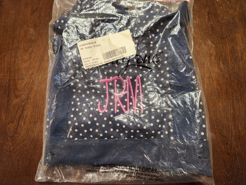 Thirty One Fold Over Weekender - Personalized JRM Rasberry On Navy gallery