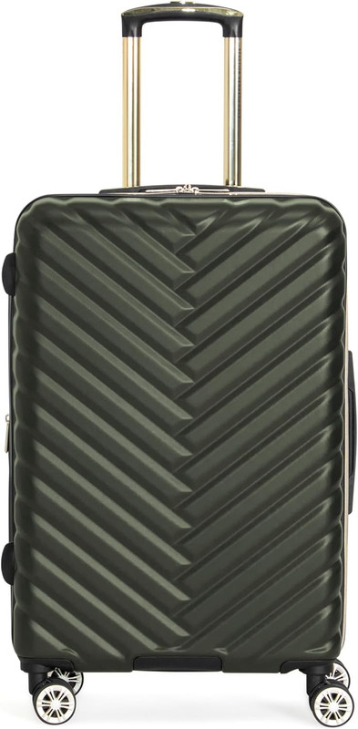 Madison Square Lightweight Hardside Chevron Expandable Spinner Luggage, Olive, 2 gallery