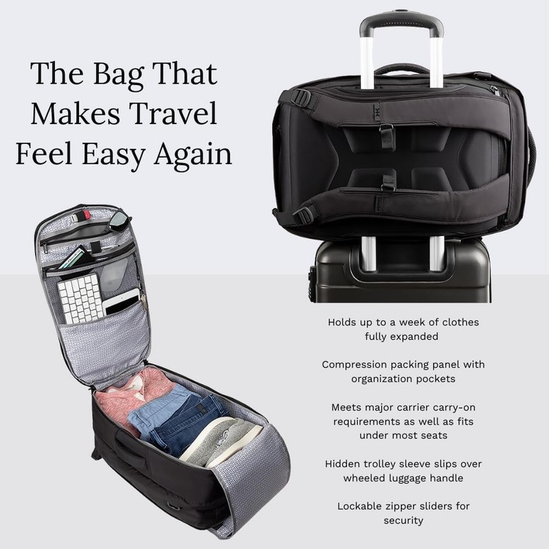 Knack Convertible Dufflel Backpack, Expandable Travel Duffel Bag (24-40L), La... gallery