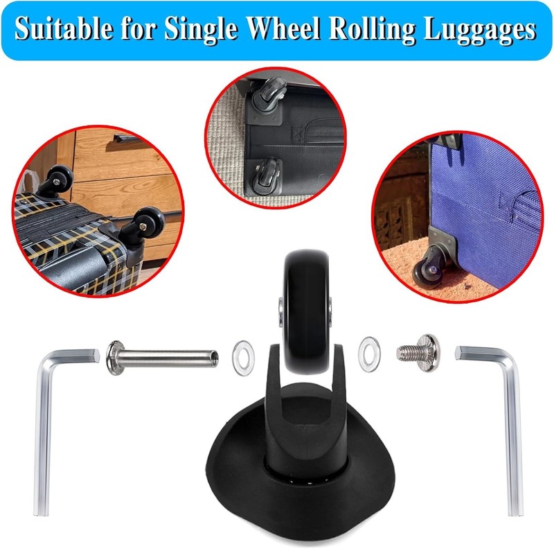 Smooth & Silent Luggage Replacement Wheels - 4 Pack gallery