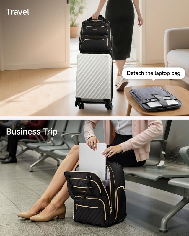 Lightweight 16-Inch Underseat Carry-On Luggage with Wheels, Soft-Sided Suitcase gallery