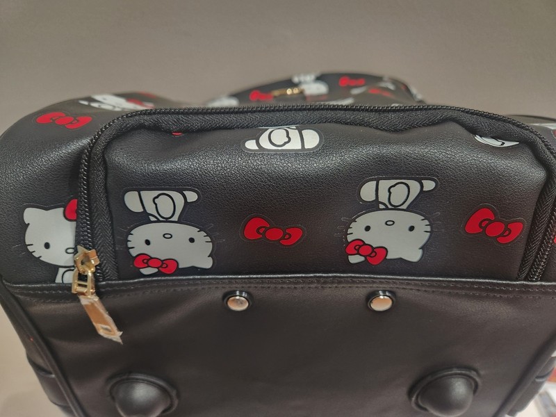 HELLO KITTY BIOWORLD ROLLING DUFFLE BAG LUGGAGE CARRY-ON SUITCASE NWT 20X10X11IN gallery