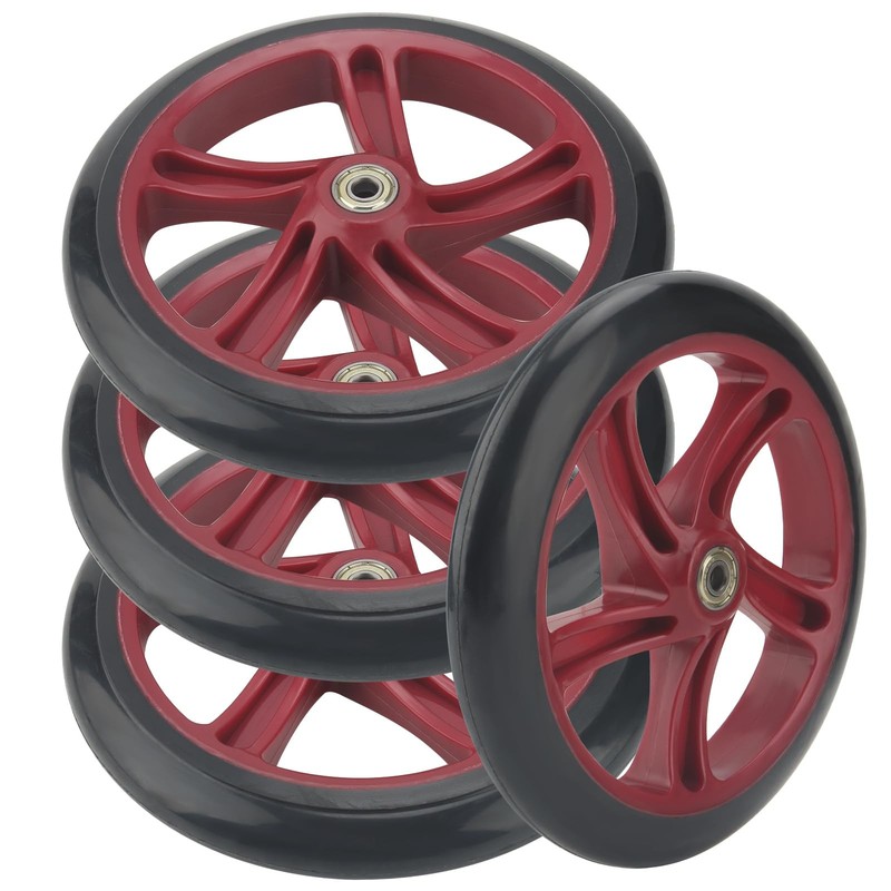 4 Pack 8 Inch Scooter Replacement Wheels, Adult Teen Kick Scooter Wheels Soli...
