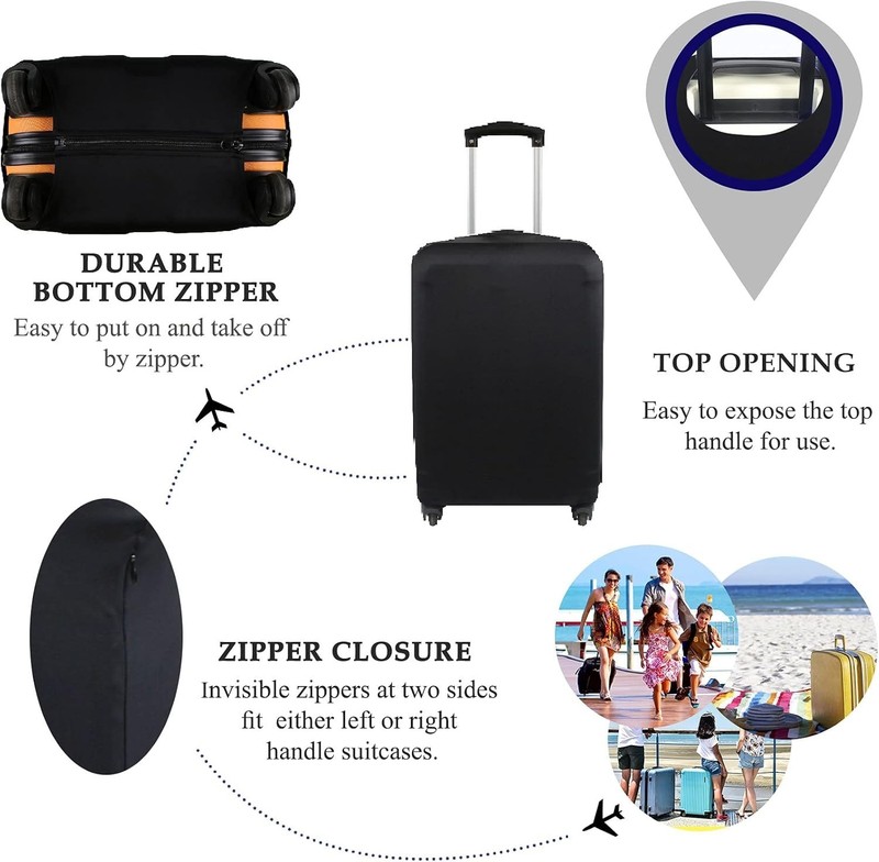 Durable 31-32 Inch Suitcase Protector - Stylish Black Luggage Cover - XL Size gallery
