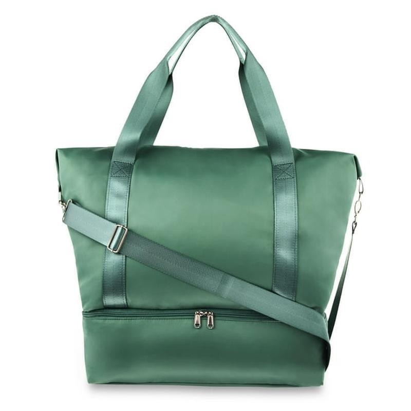 Collapsible Drop Bottom Weekender Duffel Bag Travel Spacious Main Compartment US gallery