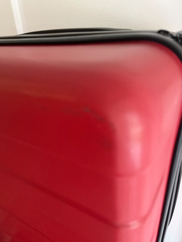 MUJI Red Adjustable Handle Hard Shell Carry-On Urethane Resin Suitcase Luggage gallery