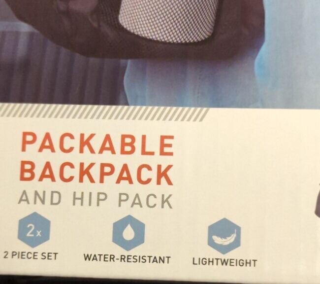 Bella Russo Packable Backpack and Hip Pack Brand New Unopened Unisex gallery