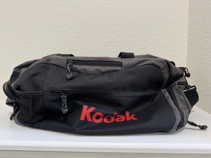 Kodak Branded Duffel Bag – Black/Grey Camera; Gym & Travel Carry‑On, 20″