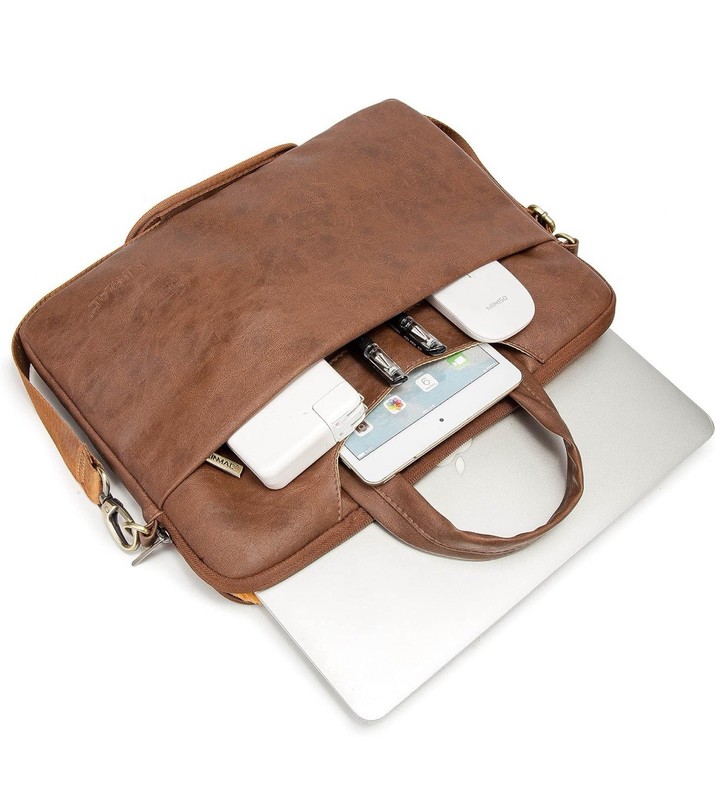 Kinmac Coffee Protective Water-Resistant Canvas Laptop shoulder Messenger Sleeve gallery