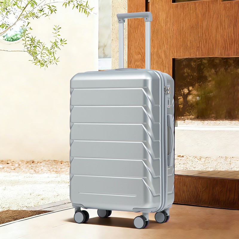 28" ABS Hard Shell Large Travel Checked Luggage, Silver gallery