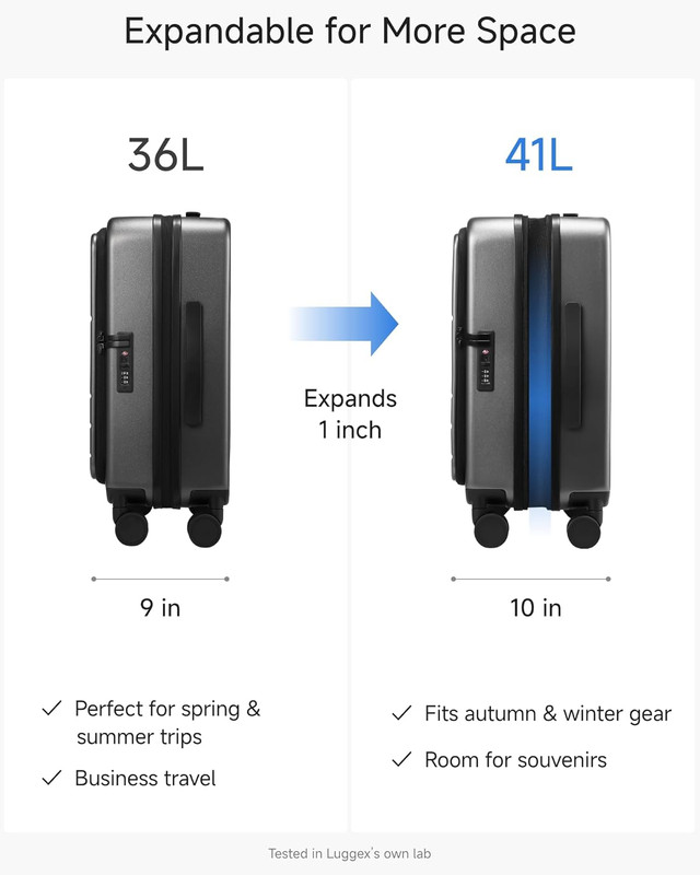 20" Expandable Polycarbonate Hard Shell Carry-On Luggage with Wheels gallery