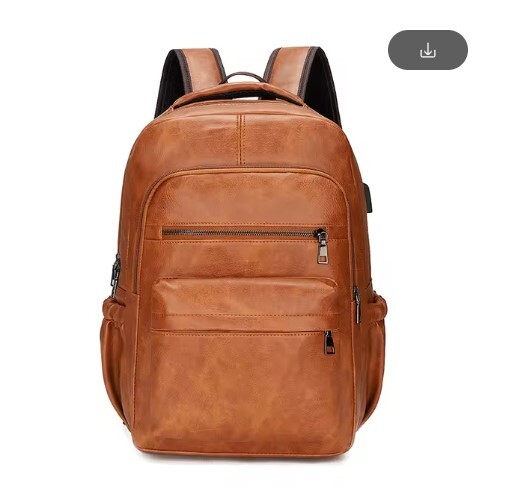 STYLISH LEATHER BACKPACK WIRED USB CHARGING UNISEX TRAVEL SCHOOL SPORTS DEAL! gallery