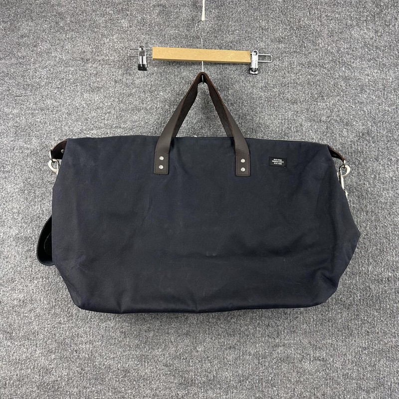 Jack Spade Warren Street Waxed Twill Wing Duffel Cotton Bag Blue Travel Vacation