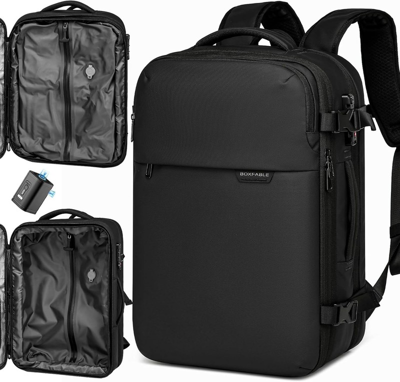 45L Vacuum Compression Travel Backpack TSA Lock Carry On Laptop Bag – Used