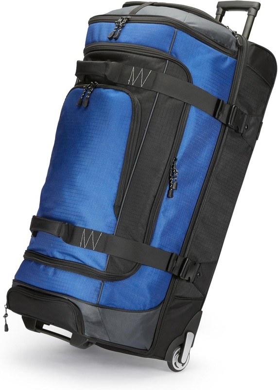 Amazon Basics 35-Inch Large Rolling Duffle Bag with Wheels and Handle, Travel Du