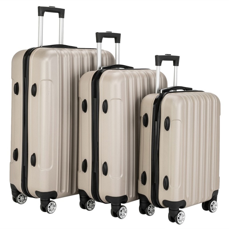 Suitcase Set with TSA Lock Hard Shell Luggage Suitable 20 24 28 inch Champagne gallery