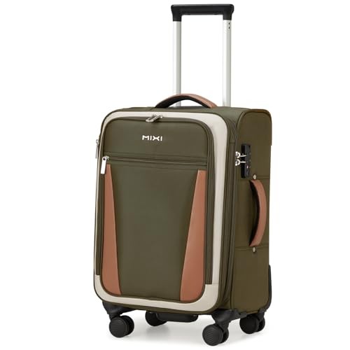 Carry On Luggage 20 Inch Softside 20-Inch Carry On Tea Brown-Off White