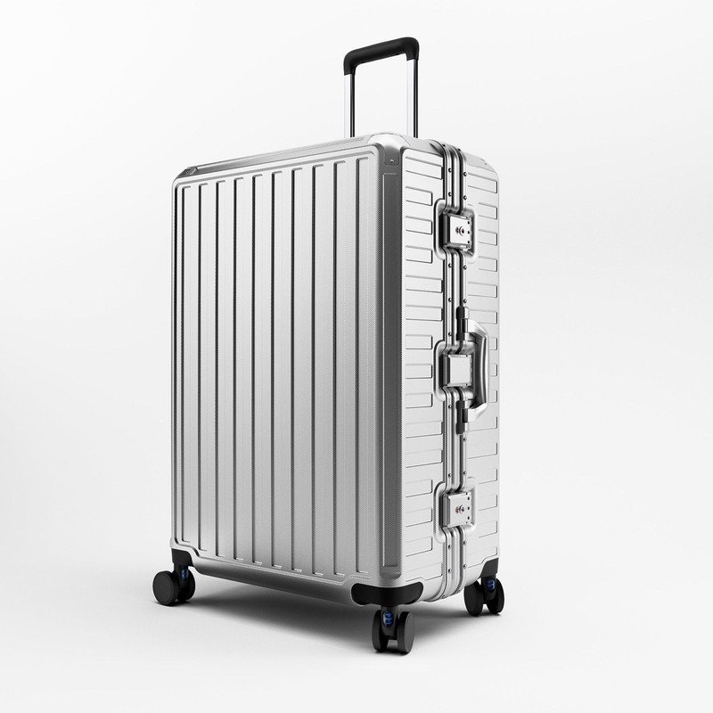LUGGEX Aluminum Frame Luggage with Spinner Wheels, Zipperless Polycarbonate H…