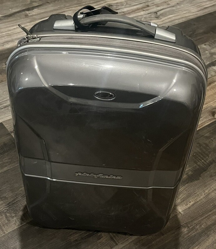 Brics Pininfarina Suitcase Hard Case Silver Wheeled Luggage Bag Carry On 20”