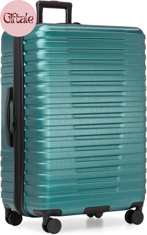 Boren Expandable Hardside Rugged Travel Luggage with 8 Spinner Wheels, Teal, Che