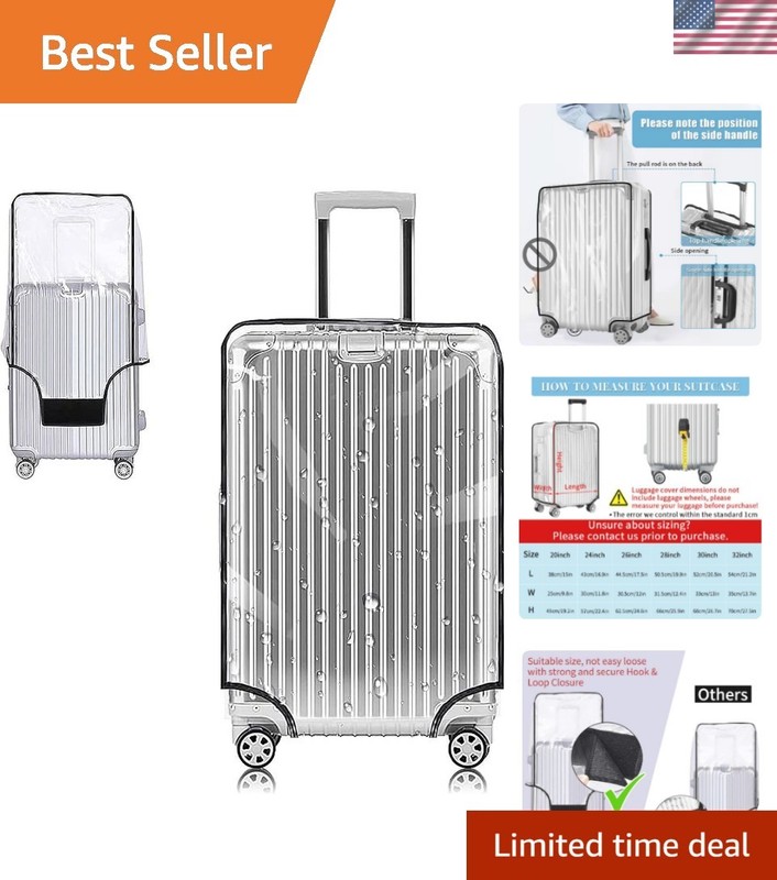 Clear 30 Inch PVC Suitcase Protector – Waterproof & Scratch Resistant Cover
