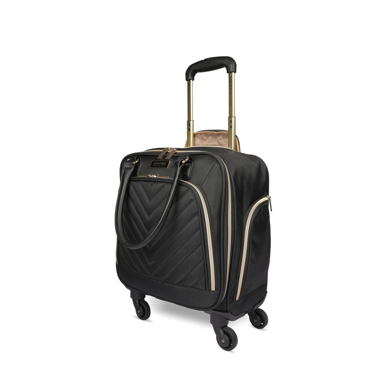 Kenneth Cole REACTION Chelsea Chevron Quilted Luggage, Black, Underseater, 17…