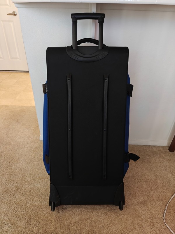 Amazon Basics 35-Inch Large Rolling Duffle Bag with Wheels and Handle - Blue gallery