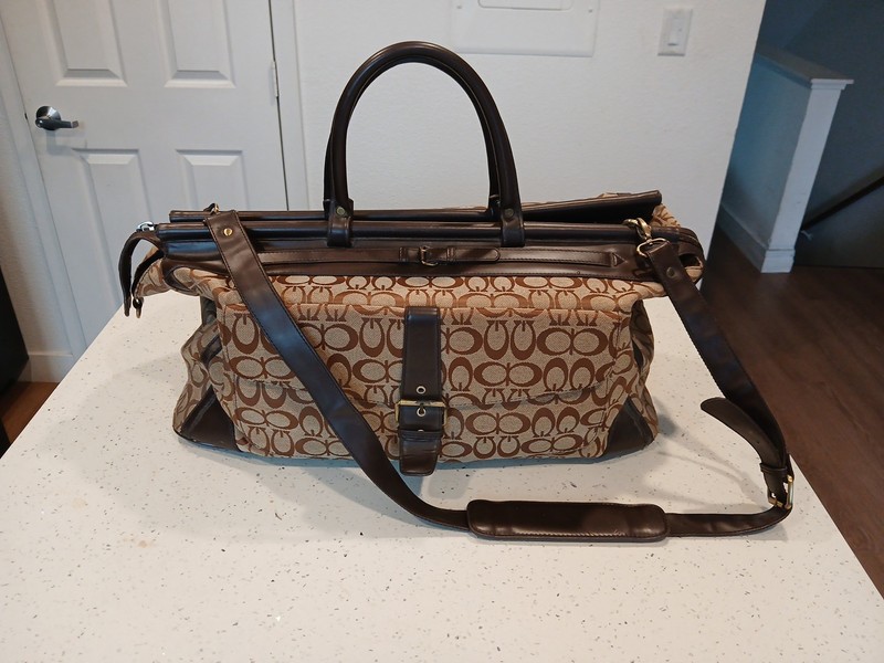 GG MONOGRAM IMMITATION LARGE DUFFLE HIGH QUALITY LEATHER & CANVAS UNISEX