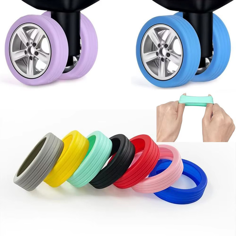 4/8Pcs Travel Luggage Caster Shoes Reduce Noise Suitcase Wheels Protector Cover gallery