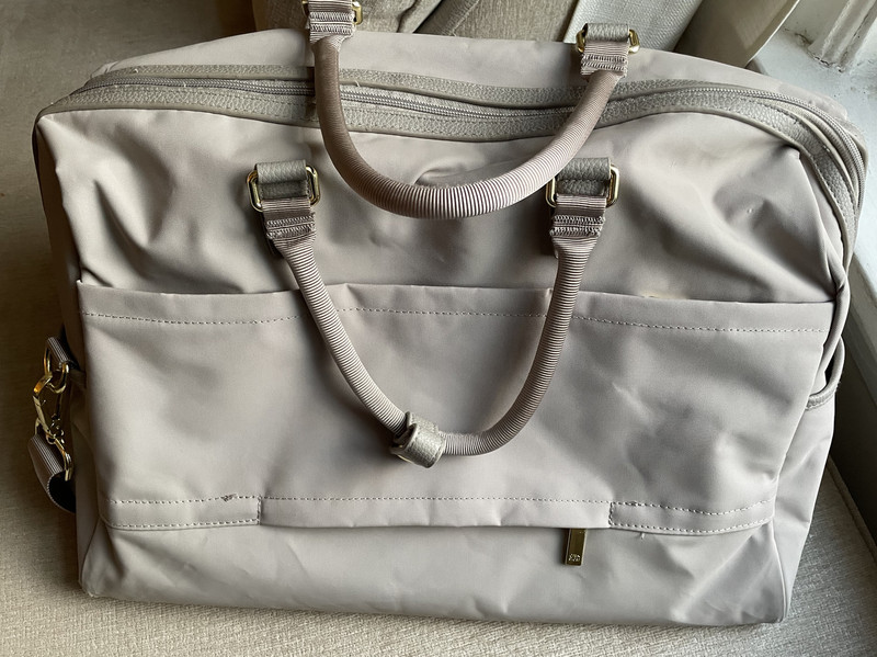 Open Story Signature Weekender Bag Taupe Structured Carry-On 12.5″ x 18″ x 10″