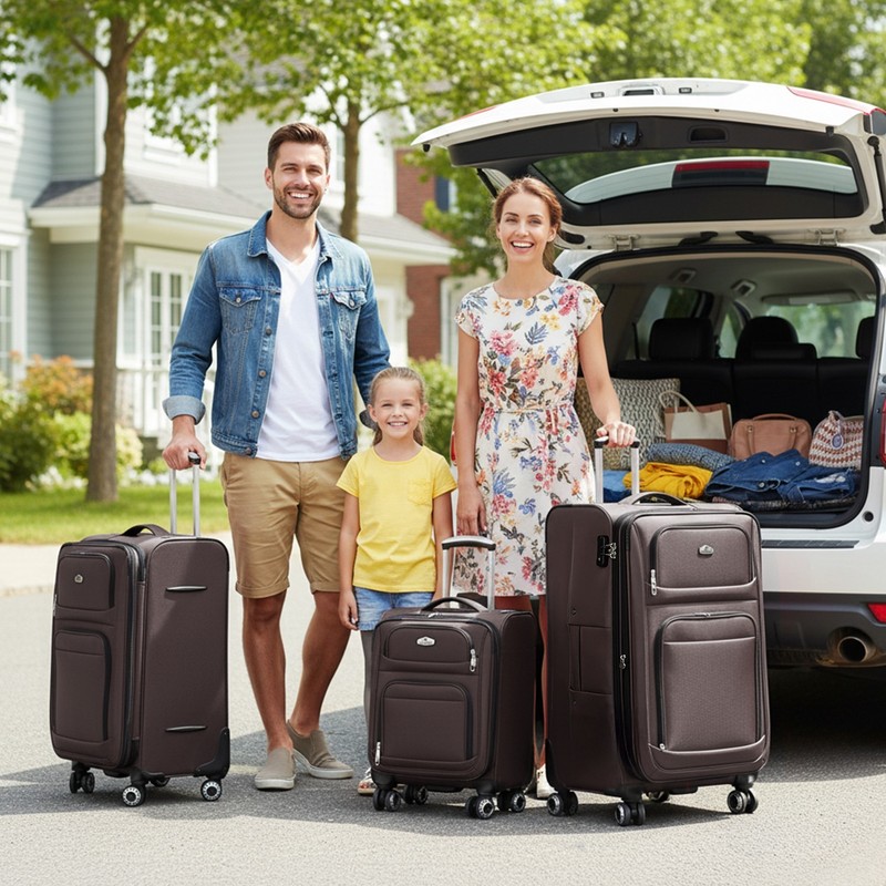 Softside Luggage Set Lightweight Expandable Large Capacity Travel Suitcase Set gallery