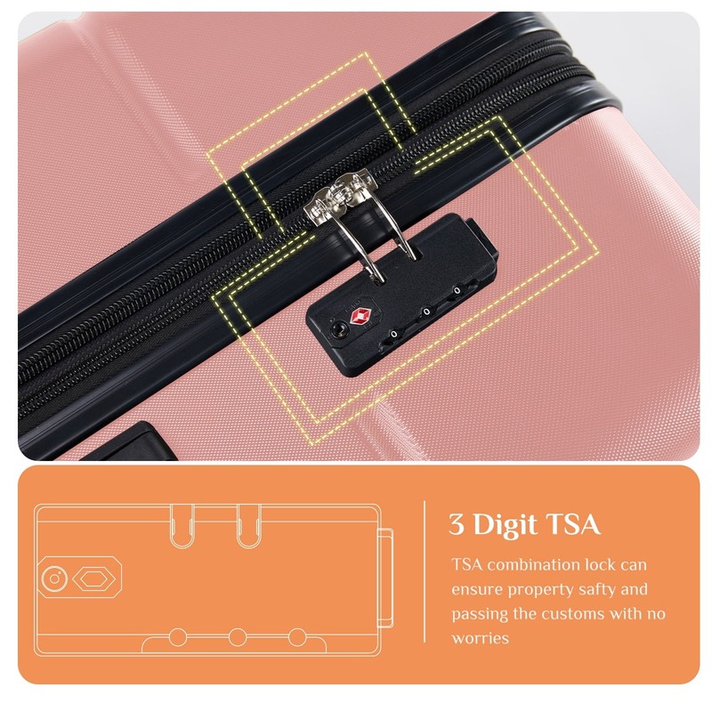 DUMOS HOME Hard Shell ABS Suitcase with TSA Lock,Lightweight Expandable Suitcase gallery