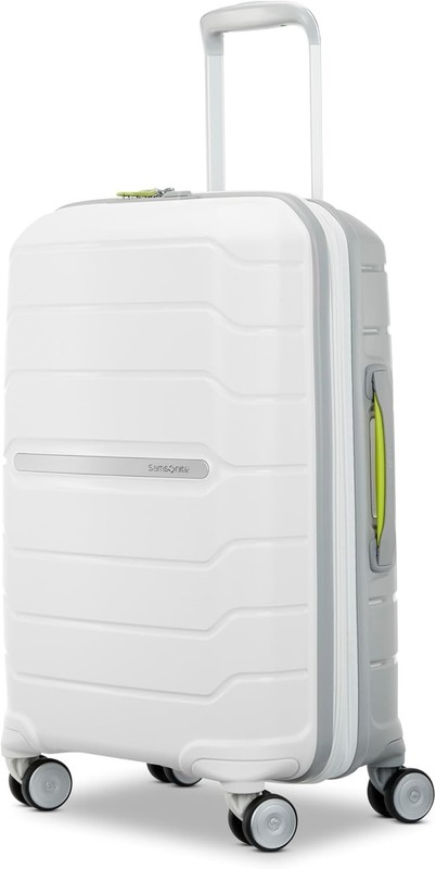 Samsonite Freeform Hardside Carry-On Luggage 23 in w/ Spinner Wheels, White/Grey