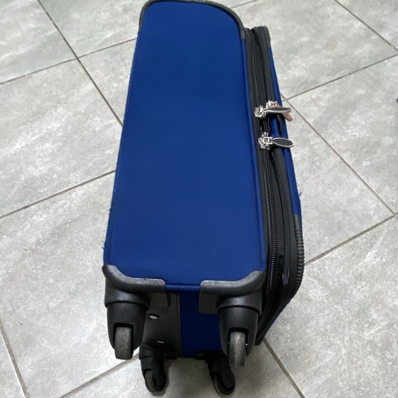 Delsey Blue/Black Polyester Carry-On Rolling Suitcase, Retractable gallery