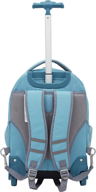 18" Rolling Backpack with Shoulder Straps, Aqua gallery