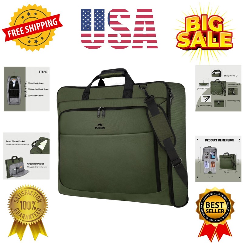 Travel Garment Bag, Large Convertible Carry On Suit Bag with Adjustable Shoul…