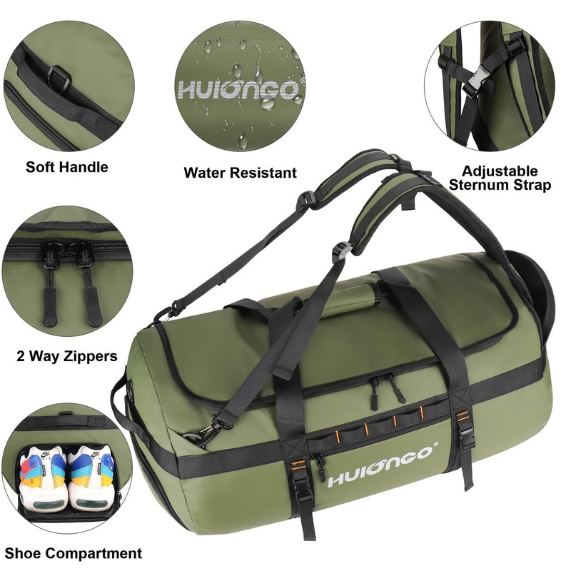 Waterproof Duffle Bag Backpack for Men, Heavy Duty Travel Gear 40L/60L/90L gallery