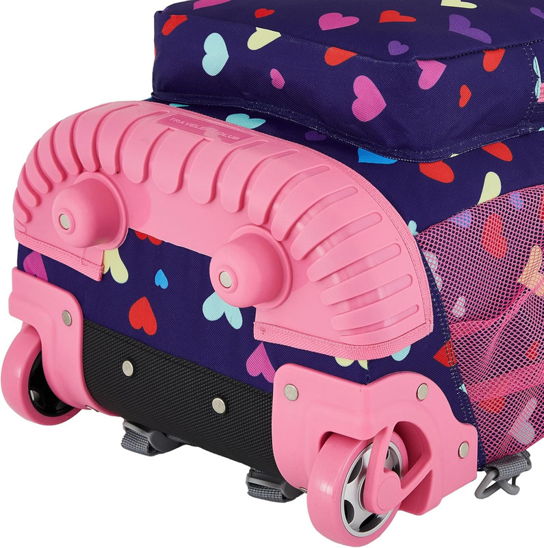4 Piece Rolling Backpack Set with Accessories,Heart gallery