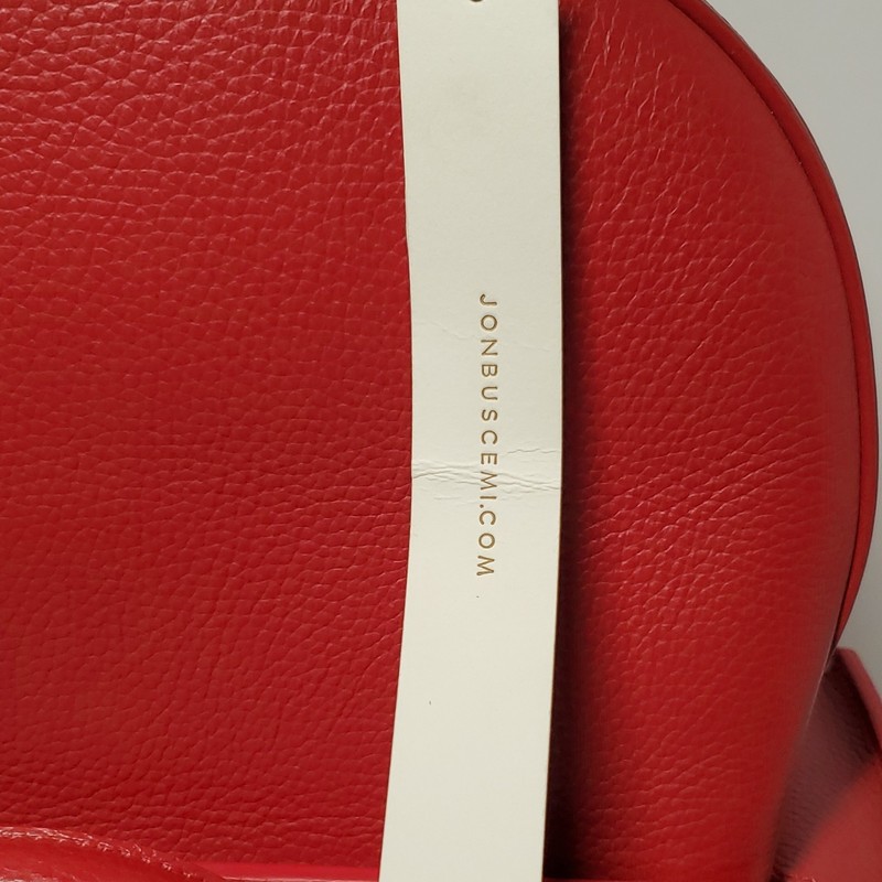 Authentic BUSCEMI Red Pebbled PHD Armaranto Backpack Gold Hardware Zip Padlock gallery