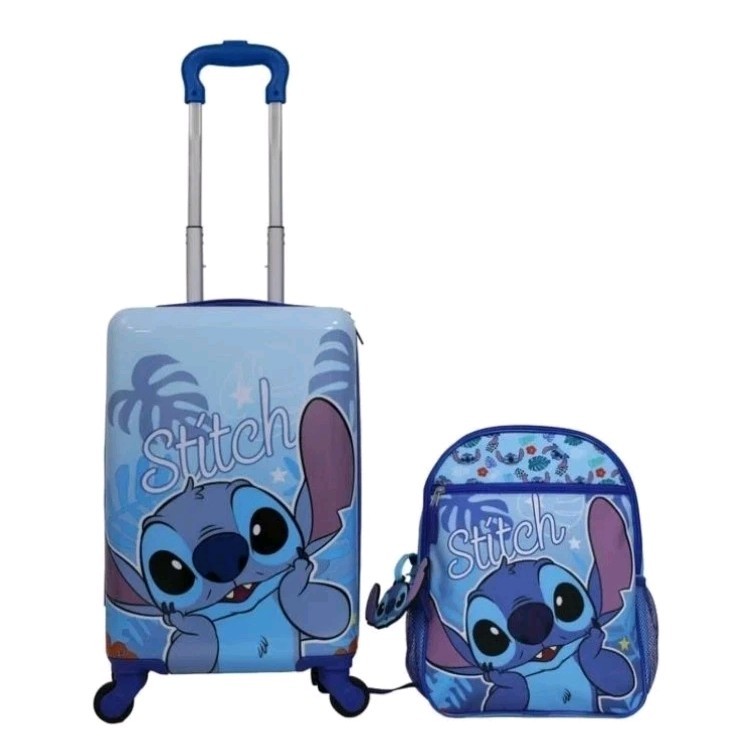 NEW! Disney Stitch Kids Luggage Set Carry-On Suitcase & Backpack